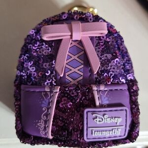 Loungefly mystery Rapunzel Disney Purple Sequin Mini Backpack Clip